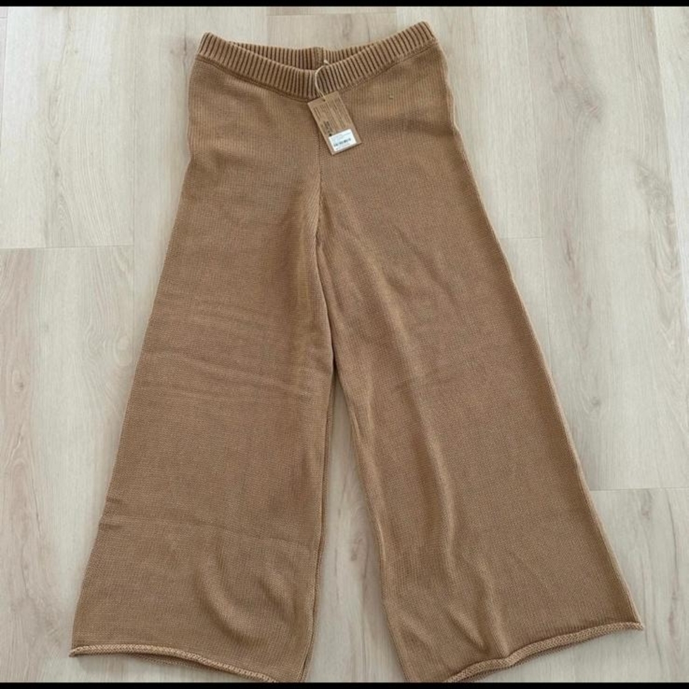 Elegant Tan Wide-Leg Women's Pants